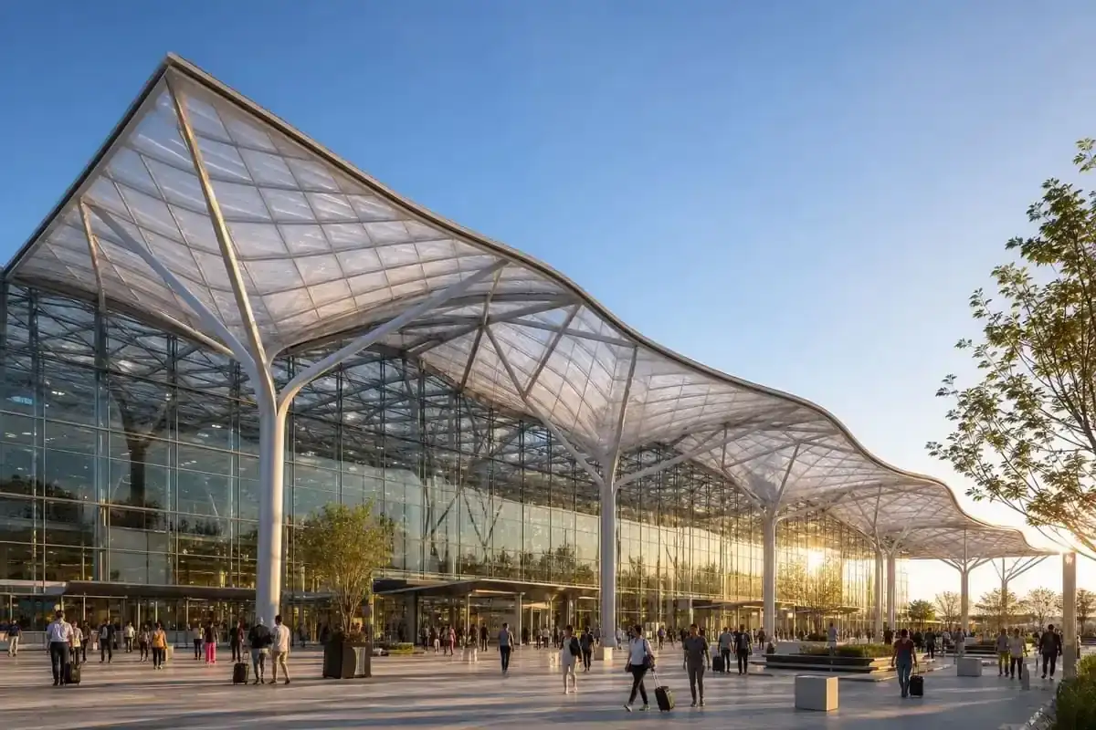 Airport ETFE roofing typology — ETFE architecture company India — ETFE architecture company India