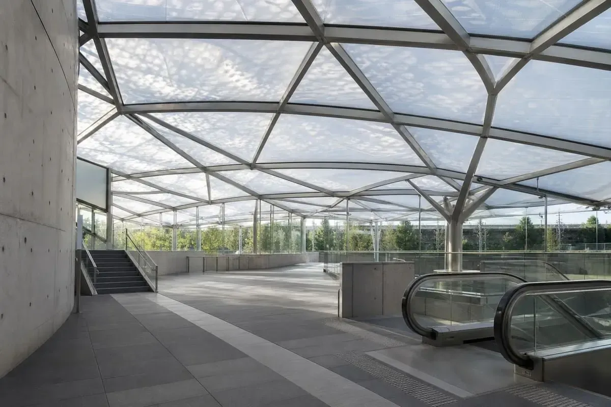 Metro station ETFE roofing — ETFE architecture company India — ETFE architecture company India