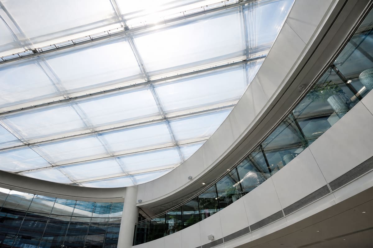 Shopping mall ETFE roofing