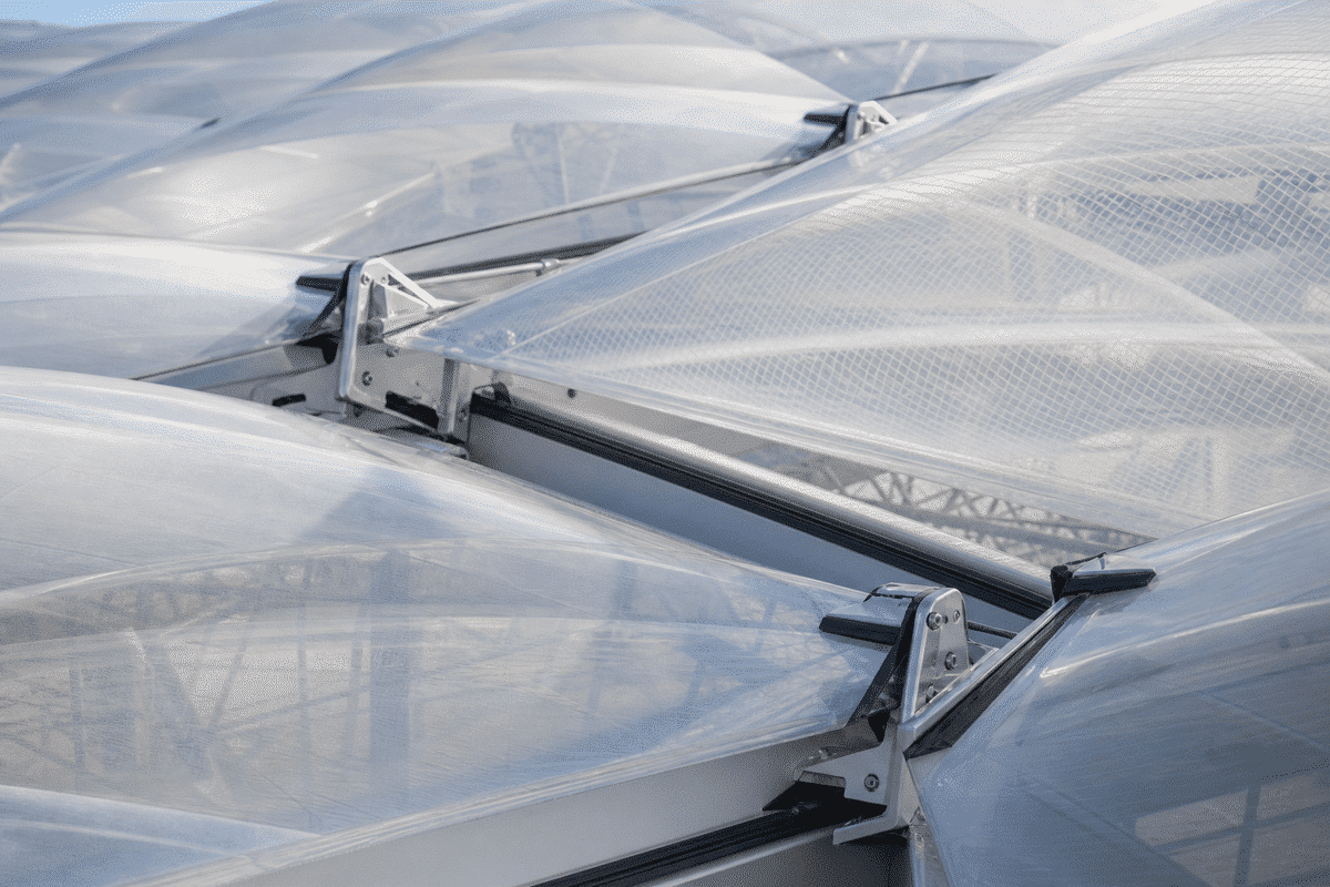 Close view of multi-layer ETFE air cushions