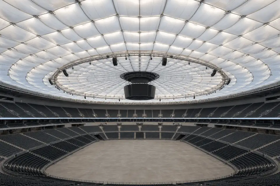 Arena bowl under a luminous ETFE air cushion roof — Stadium ETFE Roofing