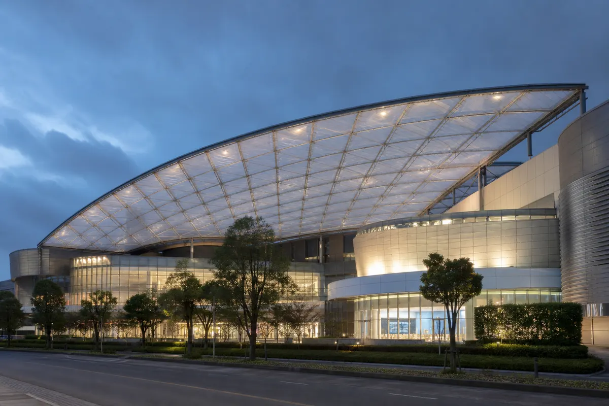 Structural engineering detail drawing of an ETFE roofing system connection