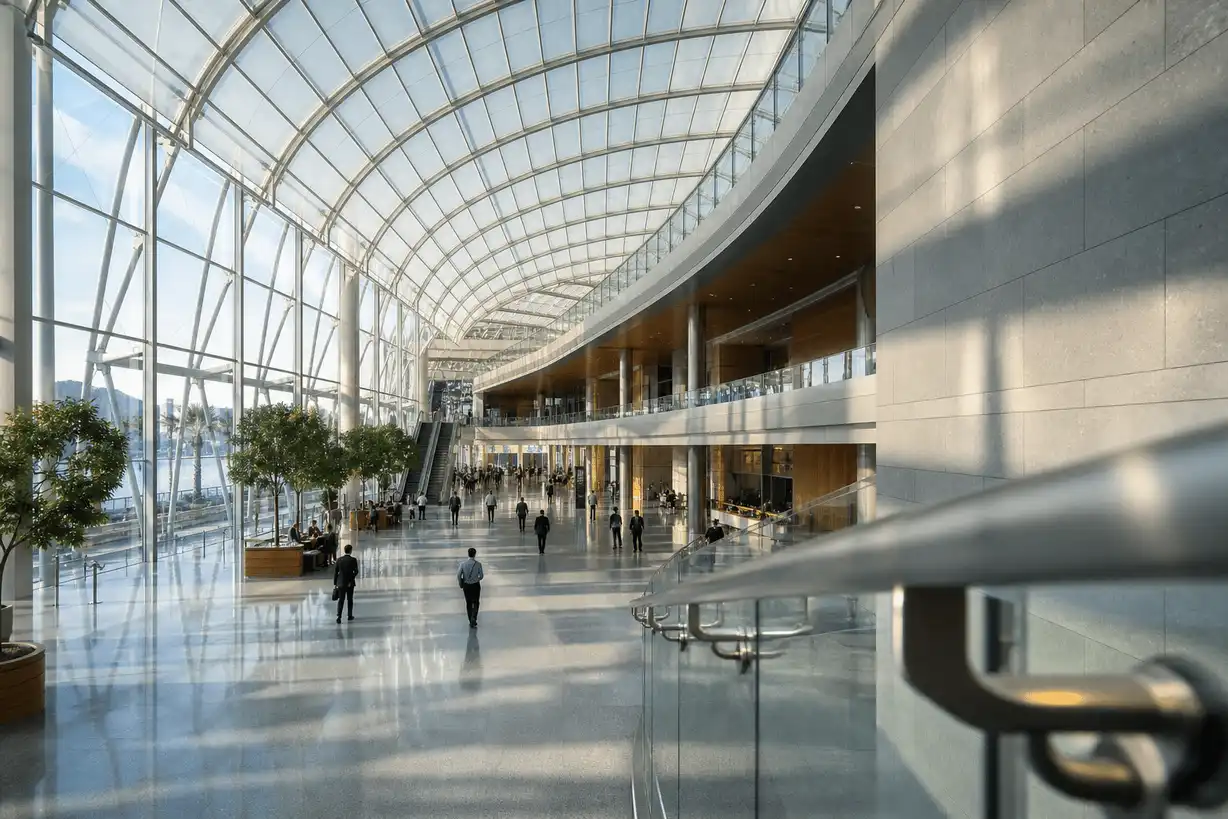 Convention Center ETFE Project — translucent ETFE envelope, illustrative case study