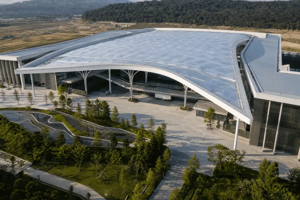 Exhibition Center ETFE Project — translucent ETFE envelope, illustrative case study