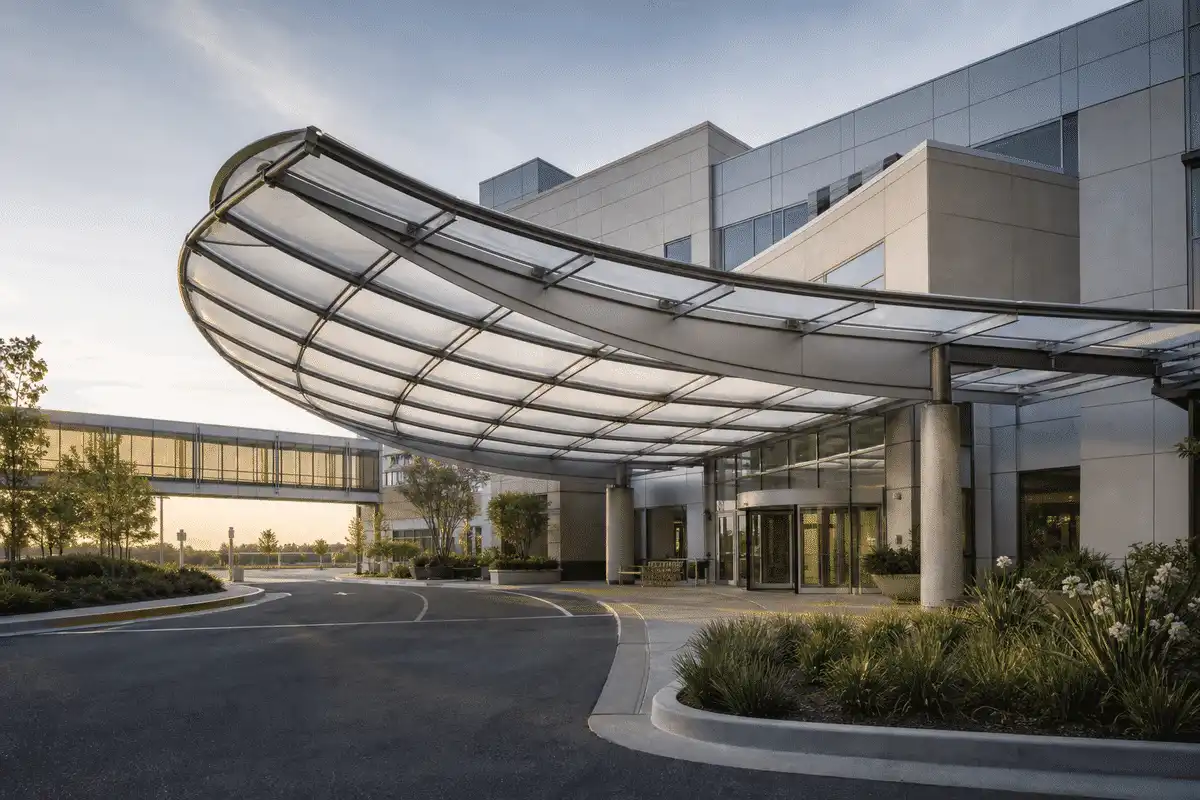 Hospital ETFE Canopy Project video poster 1 — Hospital ETFE Canopy