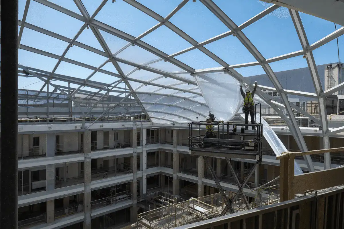 Hotel Atrium ETFE Project process — ETFE module coordination view