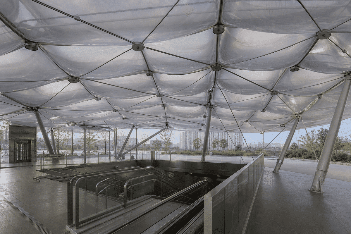 Metro Station ETFE Project overview — daylit ETFE space