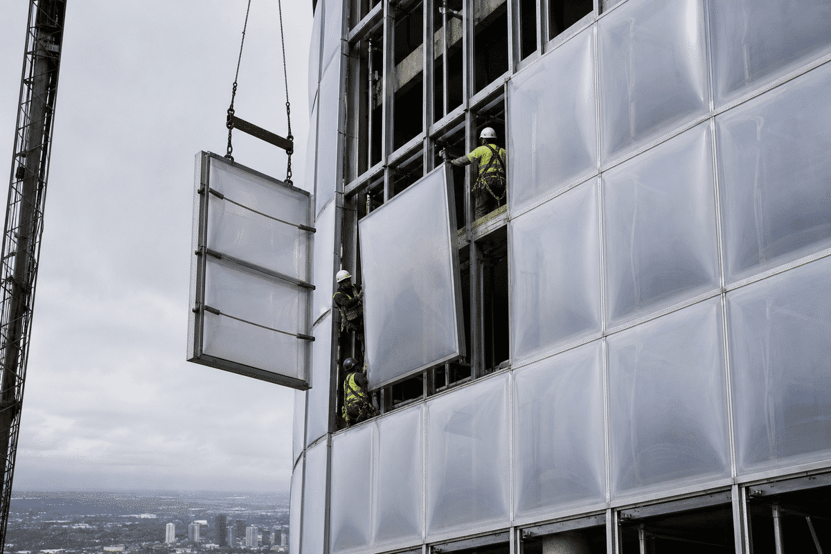 Office Building ETFE Facade Project process — ETFE module coordination view