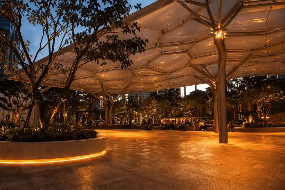 Public Plaza ETFE Project — translucent ETFE envelope, illustrative case study