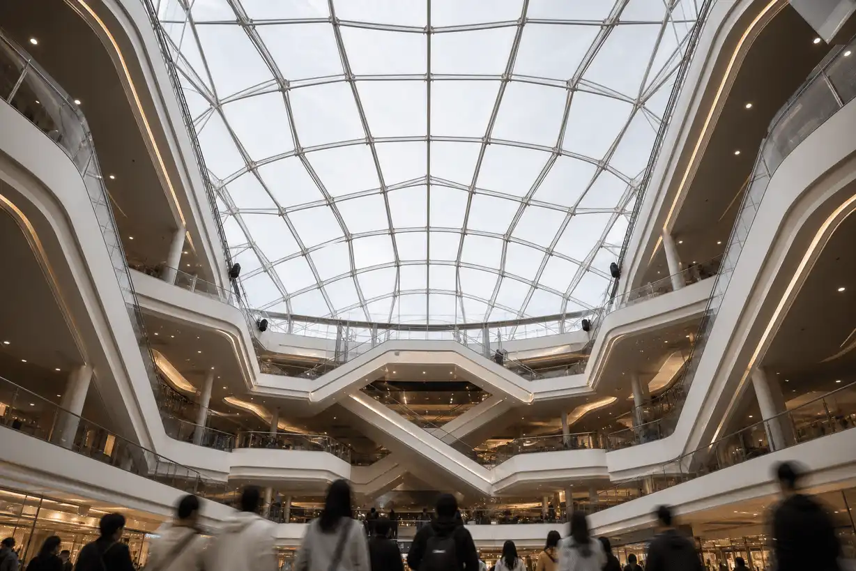 Shopping Mall ETFE Roof Project — translucent ETFE envelope, illustrative case study