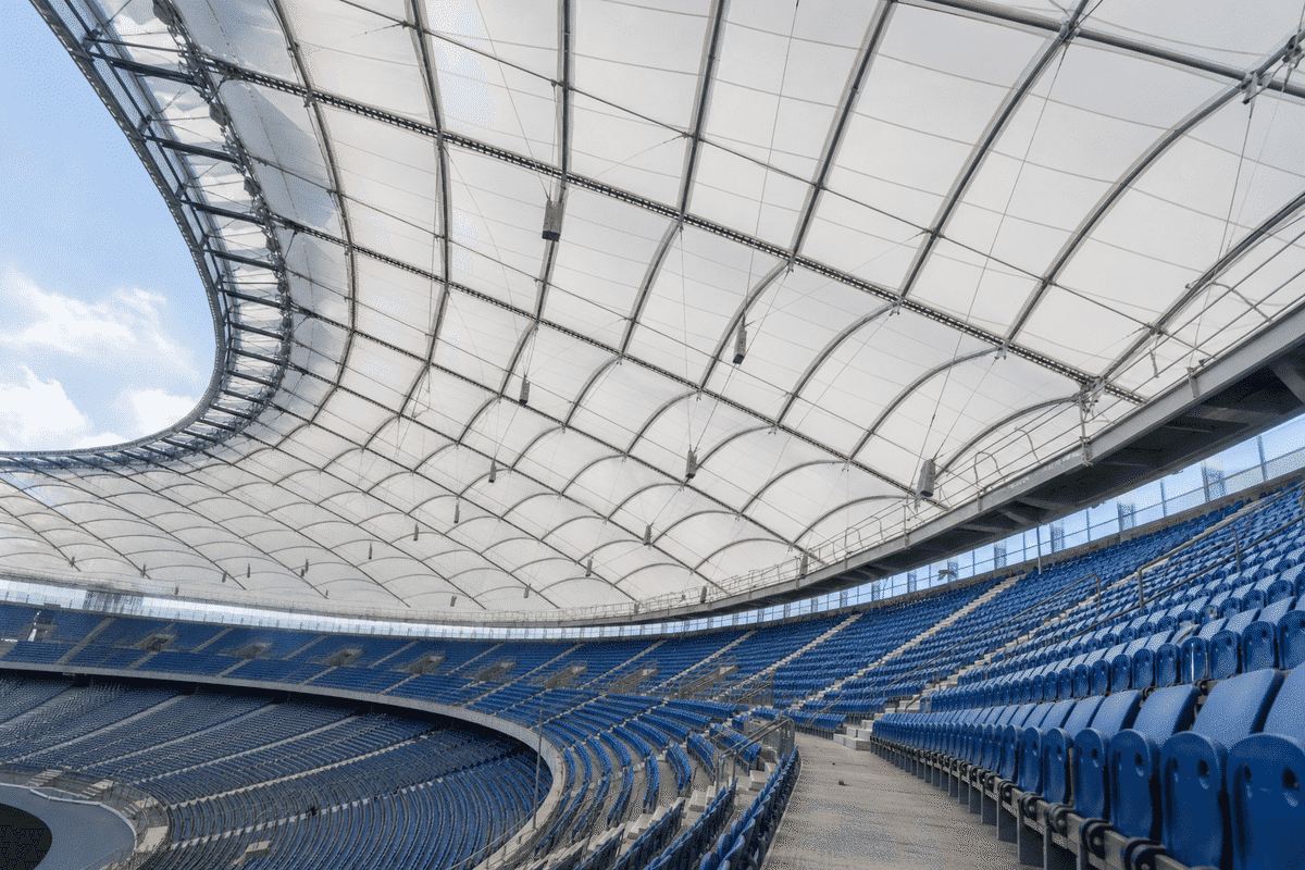 Stadium ETFE Roof Project overview — daylit ETFE space