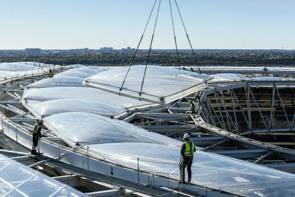 Stadium ETFE Roof Project process — ETFE module coordination view