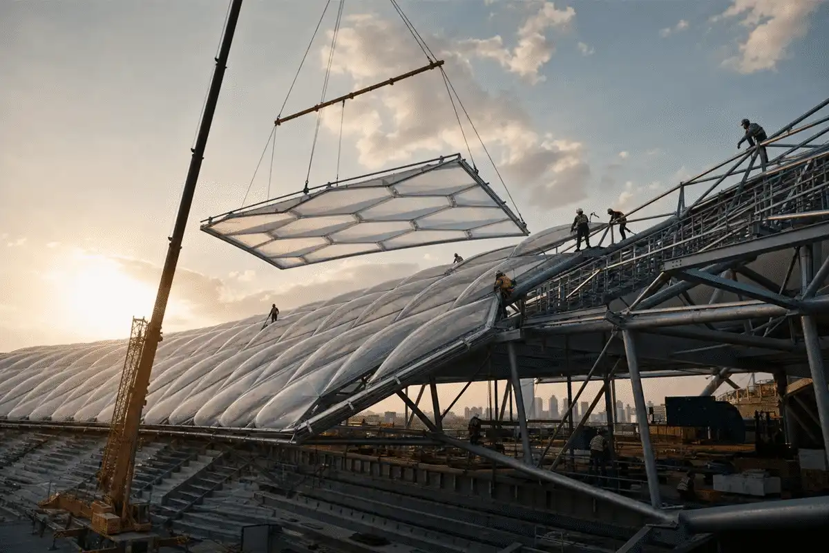 Stadium ETFE Roof Project video poster 3 — Stadium ETFE Roof
