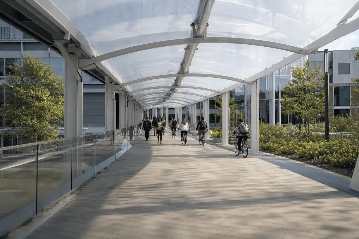 Walkway ETFE Canopy Project — translucent ETFE envelope, illustrative case study