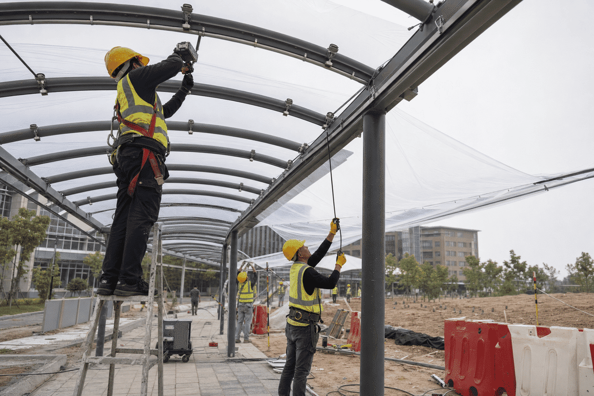 Walkway ETFE Canopy Project process — ETFE module coordination view