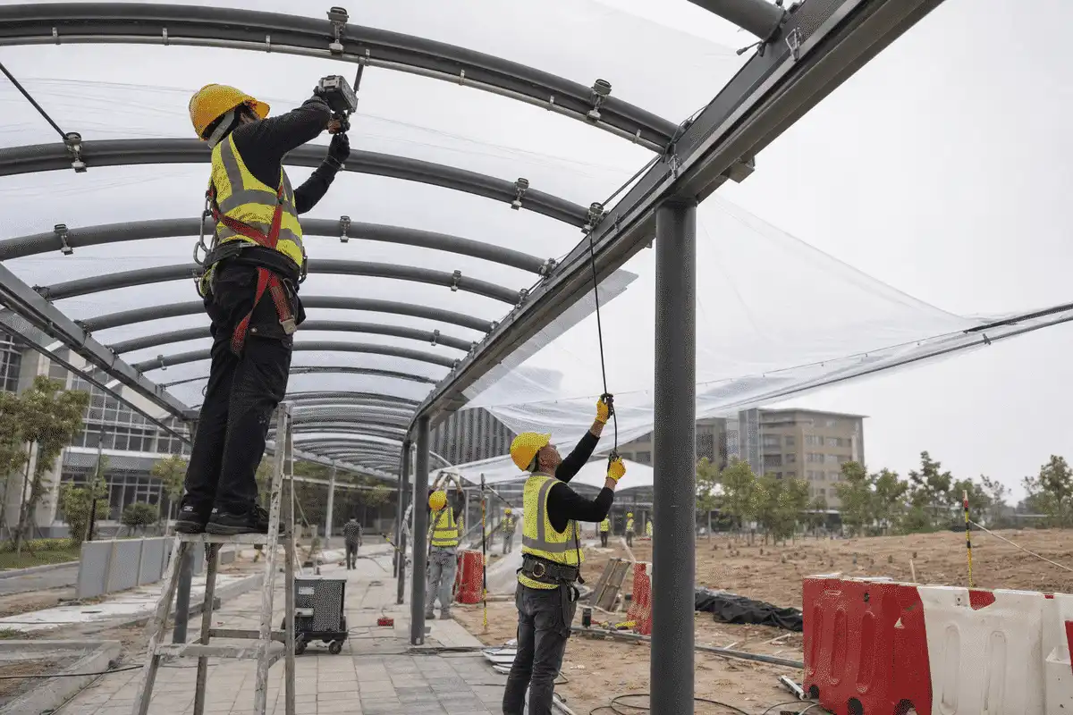 Walkway ETFE Canopy Project process — ETFE module coordination view