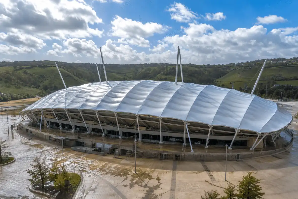 Large ETFE roof canopy gleaming after complete cleaning cycle — ETFE technical guide — ETFE technical guide