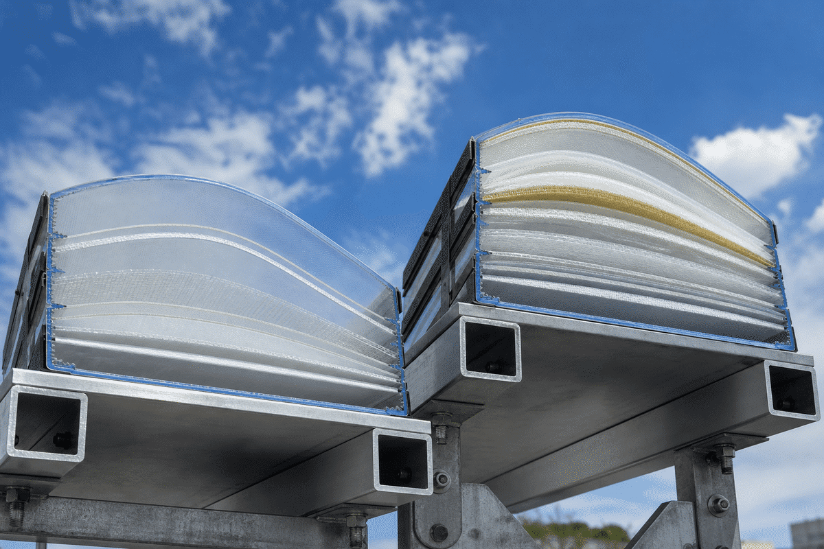 Two-layer versus five-layer ETFE cushion cross-section