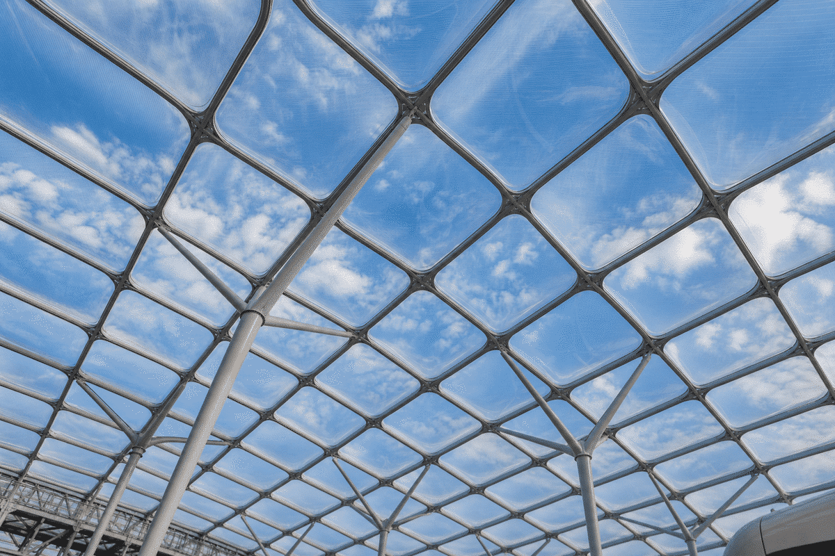 Transit hub single-layer ETFE canopy exterior view
