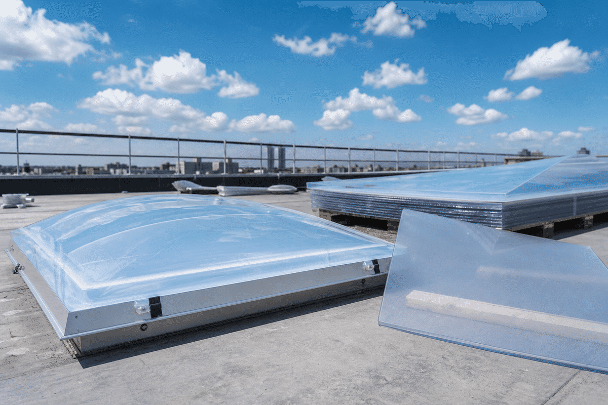 ETFE cushion install beside polycarbonate panel bolting